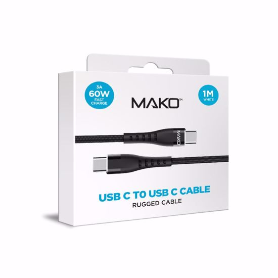 Picture of Mako Mako USB-C to USB-C 60W USB 2.0 1M Nylon Cable in Black